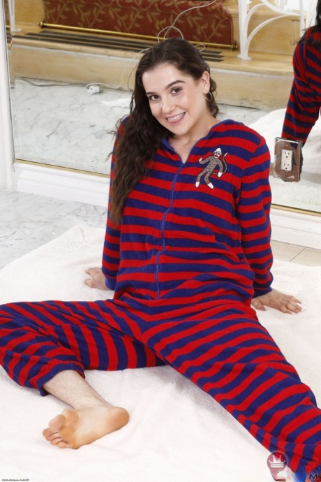 Sweet small titted teen Kasey Warner fingers her hairy love hole in a solo