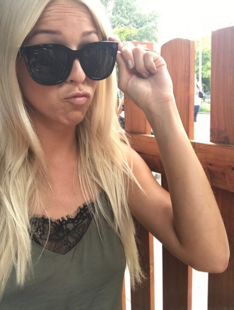 Blonde amateur from Slovenia takes safe for work selfies in a few outfits