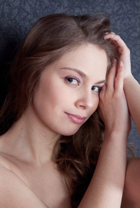 Belarus born teen Kristel flaunts her trimmed bush wearing black stockings