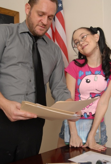 Superb teen Amai Liu seducing her teacher before getting her ass rocked hard