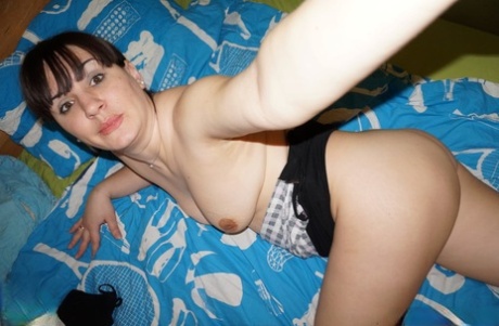 Lovely brunette amateur shows off her natural curves in her selfie compilation