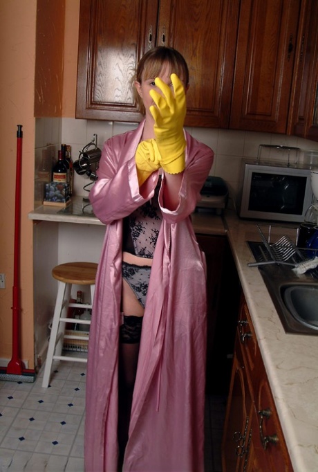 Horny amateur Amanda H reveals her cute boobs and masturbates in the kitchen