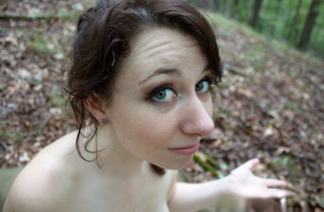 Amateur chick Cheyenne heads into the woods to make a homemade sex tape