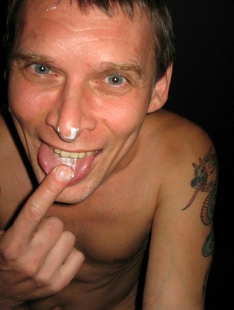 Curvy mom gets whipped cream licked from her saggy big tits and pussy