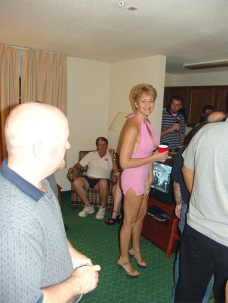 Slutty wives show off their cock sucking & fucking skills at the swinger party