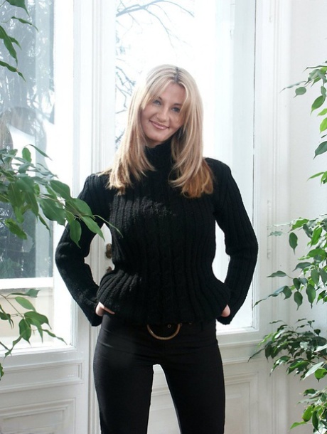 Erotic MILF Vanessa performs sultry striptease to reveal her nice big boobs