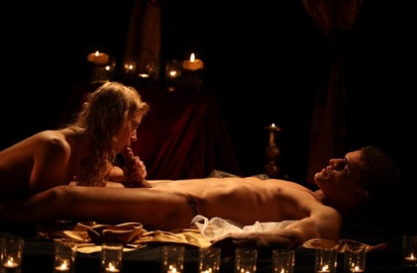 Horny couple fuck opt for a hard fuck by candlelight on their wedding night