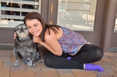 Cute petite teen enjoys stuffing markers in her orgasmic pussy