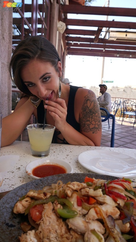 Aroused Layla London sucks off a guy in POV after some sexy teasing