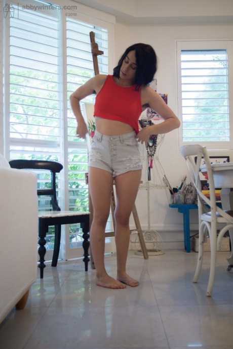 Sexy amateur Violet R reveals underarm hair & firm ass while getting dressed