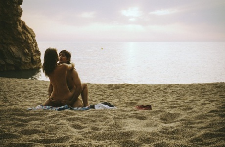 Brunette girl Julia Roca banged doggystyle on the beach by Bel Gris