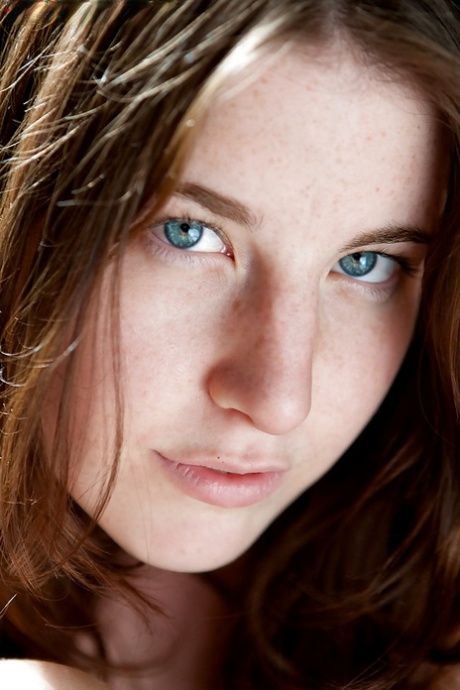 Beautiful teen girl Harper sliding off panties over long legs