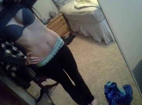 Stacked brunette cutie Freckles 18 takes pictures of her naked body