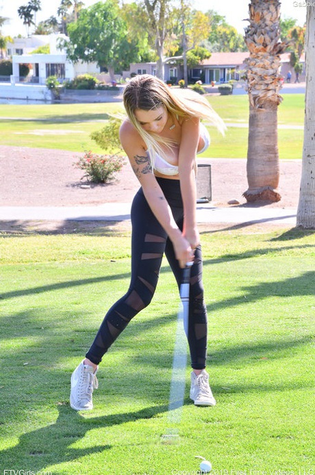 Sexy 18 year old teen Gabbie Carter reveals her huge natural tits in public