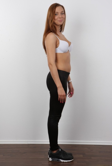 Pretty amateur Lucie strips away her jeans & panties to show her slender body