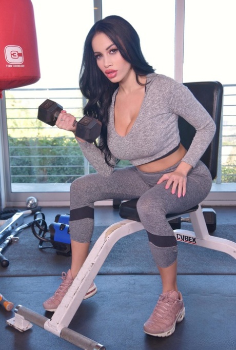 Sultry Victoria June gloms on with cock sucker lips & has enhanced tits jizzed