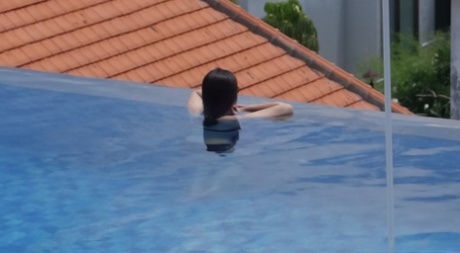 Asian amateur Ice B exposes her big booty and takes a dick in POV action