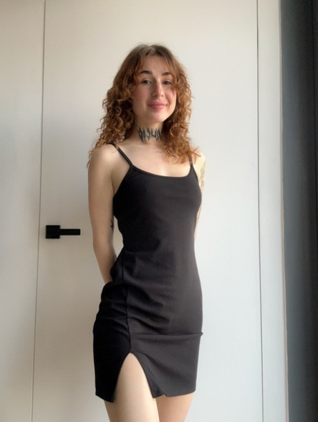 Solo girl Curly Polly gets totally naked while changing her outfits