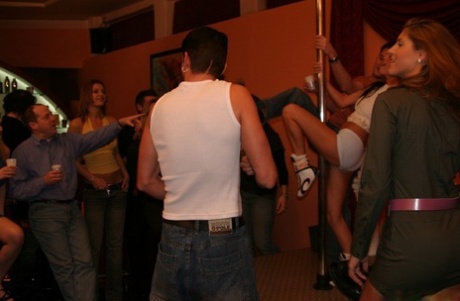 Horny chicks with sexy bodies going wild at the groupsex house party