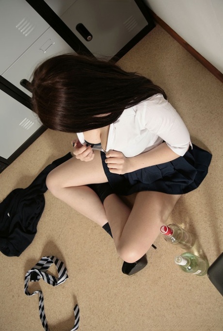 Sexy schoolgirl Jessica-Ann Fegan drunk and stripping naked in the locker room