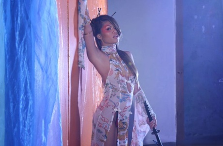 Asian teen cosplay girl Charmane Star faunting her pornstar ass & big tits